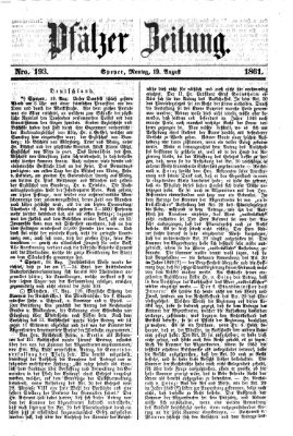 Pfälzer Zeitung Montag 19. August 1861