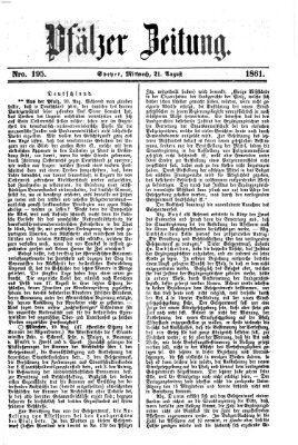 Pfälzer Zeitung Mittwoch 21. August 1861