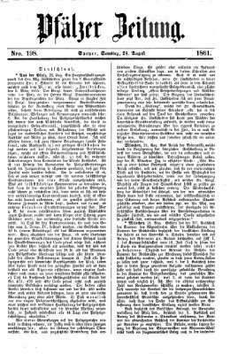 Pfälzer Zeitung Samstag 24. August 1861