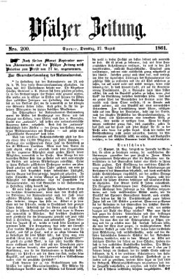 Pfälzer Zeitung Dienstag 27. August 1861