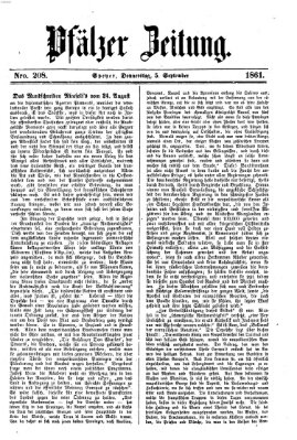 Pfälzer Zeitung Donnerstag 5. September 1861