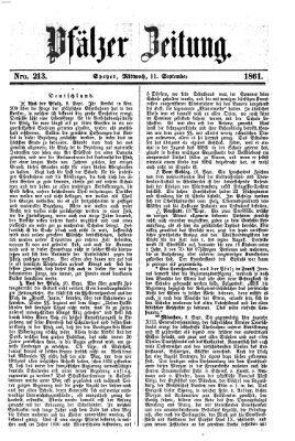 Pfälzer Zeitung Mittwoch 11. September 1861