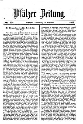 Pfälzer Zeitung Donnerstag 19. September 1861