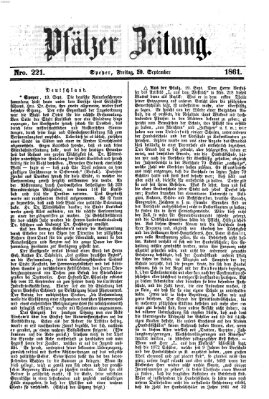 Pfälzer Zeitung Freitag 20. September 1861