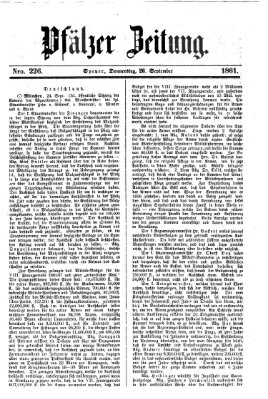 Pfälzer Zeitung Donnerstag 26. September 1861