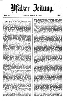 Pfälzer Zeitung Dienstag 1. Oktober 1861