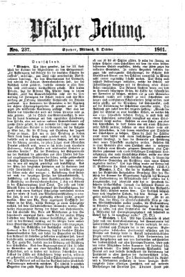 Pfälzer Zeitung Mittwoch 9. Oktober 1861