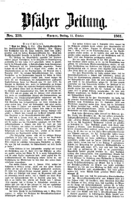 Pfälzer Zeitung Freitag 11. Oktober 1861