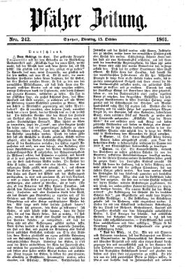 Pfälzer Zeitung Dienstag 15. Oktober 1861