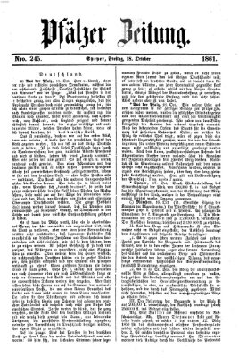 Pfälzer Zeitung Freitag 18. Oktober 1861