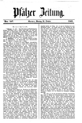 Pfälzer Zeitung Montag 21. Oktober 1861