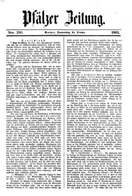 Pfälzer Zeitung Donnerstag 24. Oktober 1861