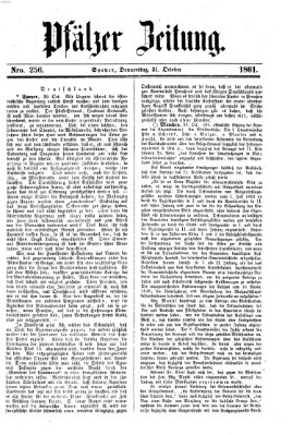 Pfälzer Zeitung Donnerstag 31. Oktober 1861