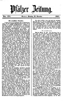 Pfälzer Zeitung Samstag 23. November 1861