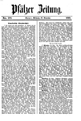 Pfälzer Zeitung Mittwoch 27. November 1861