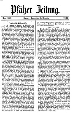 Pfälzer Zeitung Donnerstag 28. November 1861