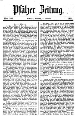 Pfälzer Zeitung Mittwoch 4. Dezember 1861