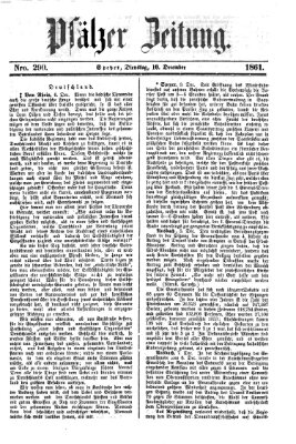 Pfälzer Zeitung Dienstag 10. Dezember 1861