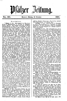 Pfälzer Zeitung Montag 16. Dezember 1861