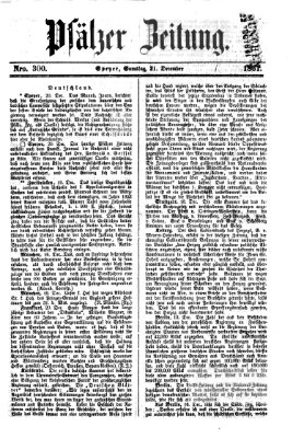 Pfälzer Zeitung Samstag 21. Dezember 1861