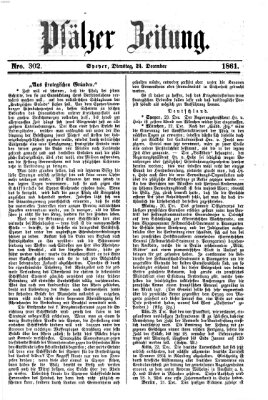 Pfälzer Zeitung Dienstag 24. Dezember 1861