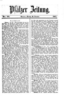 Pfälzer Zeitung Montag 30. Dezember 1861