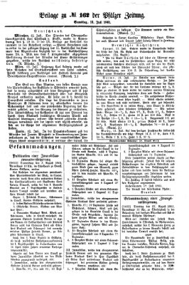 Pfälzer Zeitung Samstag 13. Juli 1861