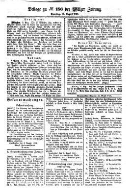 Pfälzer Zeitung Samstag 10. August 1861