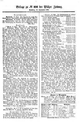 Pfälzer Zeitung Samstag 14. September 1861