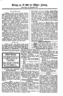 Pfälzer Zeitung Donnerstag 19. September 1861