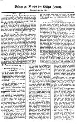 Pfälzer Zeitung Dienstag 1. Oktober 1861