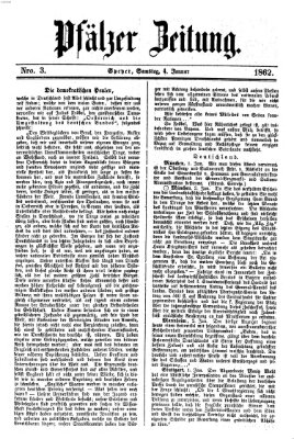 Pfälzer Zeitung Samstag 4. Januar 1862