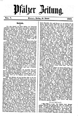 Pfälzer Zeitung Freitag 10. Januar 1862