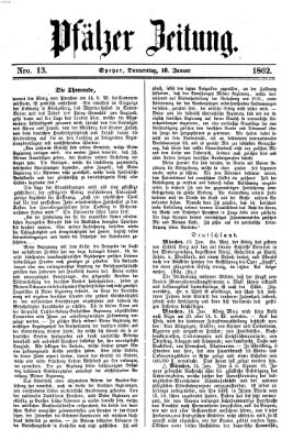 Pfälzer Zeitung Donnerstag 16. Januar 1862