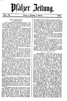 Pfälzer Zeitung Dienstag 4. Februar 1862