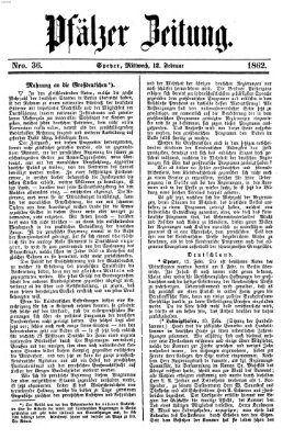 Pfälzer Zeitung Mittwoch 12. Februar 1862