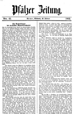 Pfälzer Zeitung Mittwoch 19. Februar 1862