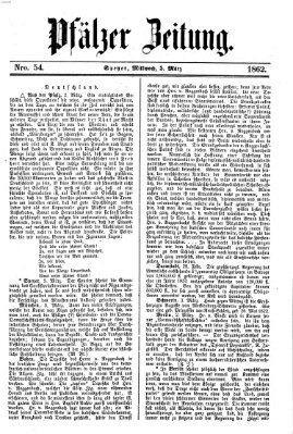 Pfälzer Zeitung Mittwoch 5. März 1862