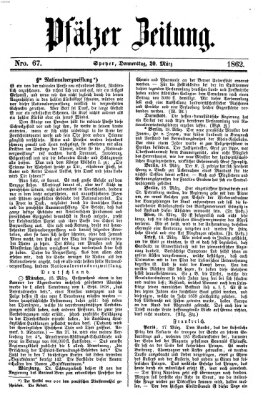 Pfälzer Zeitung Donnerstag 20. März 1862