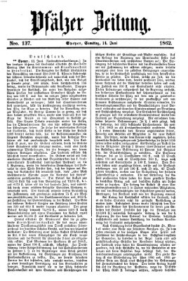 Pfälzer Zeitung Samstag 14. Juni 1862