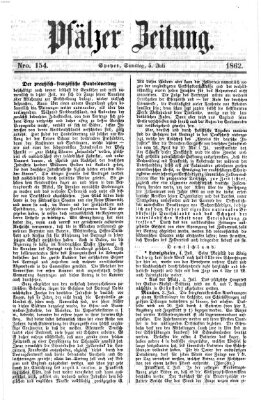 Pfälzer Zeitung Samstag 5. Juli 1862