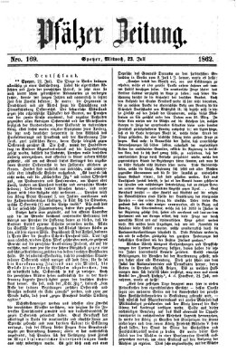 Pfälzer Zeitung Mittwoch 23. Juli 1862