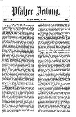 Pfälzer Zeitung Montag 28. Juli 1862