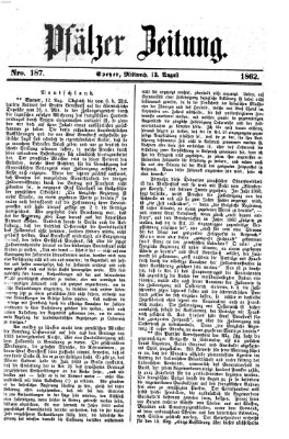 Pfälzer Zeitung Mittwoch 13. August 1862