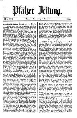 Pfälzer Zeitung Donnerstag 4. September 1862