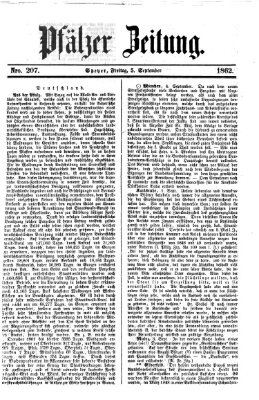 Pfälzer Zeitung Freitag 5. September 1862