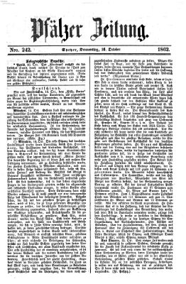 Pfälzer Zeitung Donnerstag 16. Oktober 1862