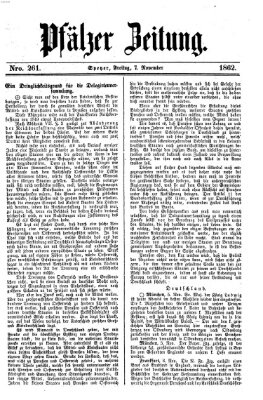 Pfälzer Zeitung Freitag 7. November 1862