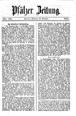 Pfälzer Zeitung Mittwoch 12. November 1862