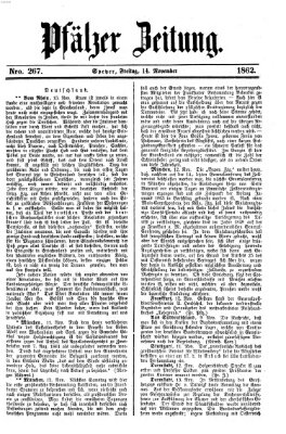 Pfälzer Zeitung Freitag 14. November 1862